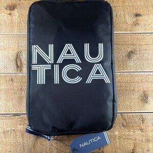 NWT Nautica New Tack Logo Tote Bags Packable Padded Black Nylon Material